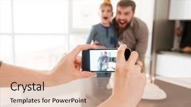  Presentation with father birthday - Slide set featuring kitchen with his birthday background and a coral colored foreground