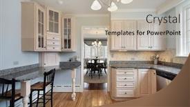  Presentation with oak - Slides consisting of kitchen with oak cabinetry background and a light gray colored foreground