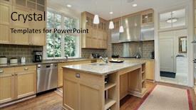  Presentation with kitchen cabinet - Amazing presentation having kitchen with oak wood cabinetry backdrop and a coral colored foreground