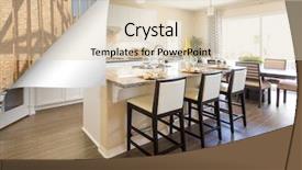  Presentation with rose petal corner frame - Slide set featuring kitchen with page corner flipping background and a  colored foreground