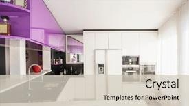  Presentation with minimalist - Theme featuring kitchen with purple and white background and a soft green colored foreground