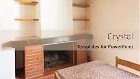  Presentation with kitchen furniture - Colorful presentation theme enhanced with kitchen-with-table-and-wooden backdrop and a lemonade colored foreground