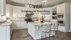  Presentation with kitchen - Theme consisting of kitchen with white cabinetry background and a light gray colored foreground