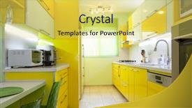  Presentation with kitchen design - Colorful slide deck enhanced with kitchen with yellow and green backdrop and a yellow colored foreground