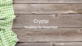  Presentation with kitchen towel - Beautiful presentation theme featuring kitchen wooden table with towel top view with copy space backdrop and a gray colored foreground