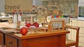  Presentation with kitchen - Beautiful presentation design featuring kitchen backdrop and a coral colored foreground