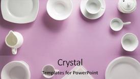  Presentation with magenta - Audience pleasing slide deck consisting of kitchenware at abstract colorful background backdrop and a soft green colored foreground