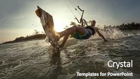  Presentation with boarder - Audience pleasing slide deck consisting of kite boarder in sunset catching backdrop and a tawny brown colored foreground