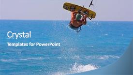  Presentation with boarder - Presentation design with kite boarder on the ionian background and a teal colored foreground