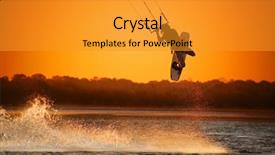  Presentation with boarder - PPT theme featuring kite boarder performing a jump background and a gold colored foreground