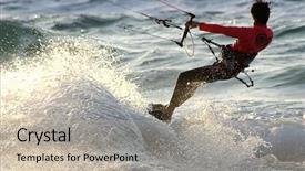  Presentation with water wave - Presentation theme with  background and a  colored foreground.