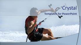  Presentation with brazil - Presentation theme with kite boarding - young and talented kitesurfer background and a light blue colored foreground