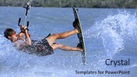  Presentation with gifted and talented children - PPT theme featuring kite boarding - young and talented kitesurfer background and a  colored foreground