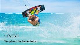  Presentation with kite - Slides featuring kite boarding fun background and a arctic colored foreground