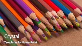  Presentation with old wooden table food - Audience pleasing presentation design consisting of kite crayons - wooden colorful pencils on wooden backdrop and a  colored foreground