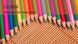  Presentation with old wooden table food - PPT theme with kite crayons - wooden colorful pencils on wooden background and a red colored foreground
