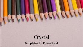  Presentation with paper quilling colorful paper flowers - Theme with kite crayons - wooden colorful pencils background and a soft green colored foreground