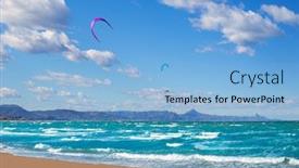  Presentation with community - Cool new PPT theme with kite surf in denia oliva gandia in valencian community at mediterranean sea backdrop and a light blue colored foreground