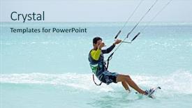  Presentation with kite - Amazing slides having kite surfer on aruba island backdrop and a sky blue colored foreground