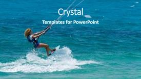  Presentation with rides - Presentation theme having kite-surfer rides in greenish background and a ocean colored foreground