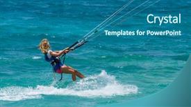  Presentation with rides - Cool new presentation theme with kite-surfer rides in greenish backdrop and a ocean colored foreground