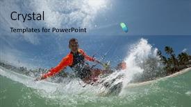  Presentation with kite - Amazing theme having kite surfer rides the waves backdrop and a light blue colored foreground