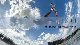  Presentation with rides - PPT layouts consisting of kite-surfer-rides-the-waves background and a teal colored foreground