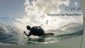  Presentation with rides - Colorful PPT layouts enhanced with kite-surfer-rides-the-waves backdrop and a soft green colored foreground