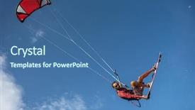  Presentation with rides - Colorful PPT theme enhanced with kite surfer rides the waves backdrop and a ocean colored foreground