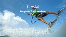  Presentation with rides - Slide deck having kite surfer rides the waves background and a teal colored foreground