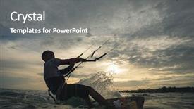  Presentation with kite - Colorful theme enhanced with kite surfer rides the waves backdrop and a gray colored foreground