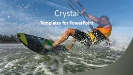  Presentation with rides - Slide deck enhanced with kite-surfer-rides-the-waves background and a teal colored foreground