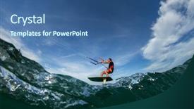  Presentation with rides - Slides featuring kite-surfer-rides-the-waves background and a ocean colored foreground