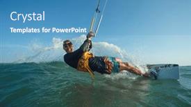  Presentation with kite - Presentation theme enhanced with kite-surfer-riding-a-kiteboard background and a teal colored foreground