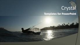  Presentation with kite - PPT theme with kite-surfer-riding-a-kiteboard background and a ocean colored foreground