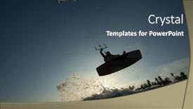  Presentation with kite - Slide deck having kite-surfer-riding-a-kiteboard background and a ocean colored foreground