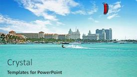 Presentation with surfing - PPT layouts having kite-surfing-at-palm-beach background and a light blue colored foreground