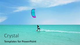  Presentation with kite - PPT layouts enhanced with kite-surfing-at-palm-beach background and a seafoam green colored foreground