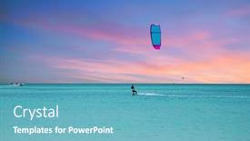  Presentation with palm beach - Colorful slide deck enhanced with kite-surfing-at-palm-beach backdrop and a teal colored foreground