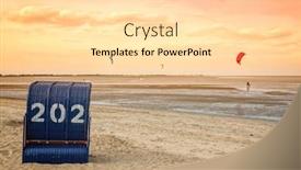  Presentation with kite - Colorful PPT layouts enhanced with kite-surfing-at-the-beach backdrop and a lemonade colored foreground