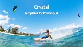  Presentation with surfing - Amazing presentation having kite surfing fun backdrop and a teal colored foreground