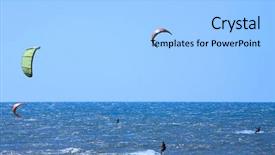  Presentation with surfing - Colorful PPT theme enhanced with kite surfing on cumbuco beach near fortaleza in brazil backdrop and a light gray colored foreground
