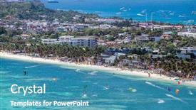  Presentation with boracay - Amazing PPT layouts having kiteboarding and windsurfing boracay backdrop and a teal colored foreground