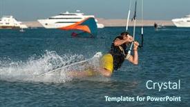  Presentation with waves red - Amazing PPT layouts having kitesurfing-on-the-waves backdrop and a ocean colored foreground