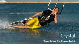  Presentation with waves red - Colorful slide deck enhanced with kitesurfing-on-the-waves backdrop and a ocean colored foreground