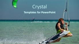  Presentation with waves red - Cool new presentation theme with kitesurfing-on-the-waves backdrop and a ocean colored foreground