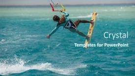  Presentation with waves red - Amazing PPT layouts having kitesurfing-on-the-waves backdrop and a ocean colored foreground