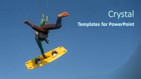  Presentation with waves red - Cool new PPT layouts with kitesurfing-on-the-waves backdrop and a ocean colored foreground