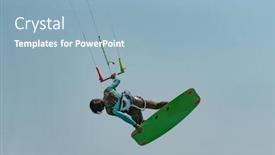  Presentation with waves red - Slide deck enhanced with kitesurfing-on-the-waves background and a light blue colored foreground