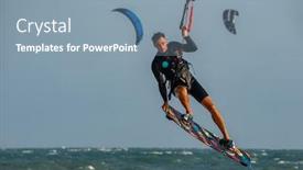  Presentation with waves - PPT theme with kitesurfing-on-the-waves background and a light blue colored foreground